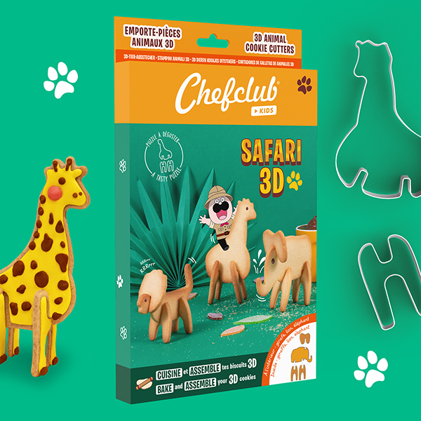 3D Safari Cookie Cutters - Chefclub Kids